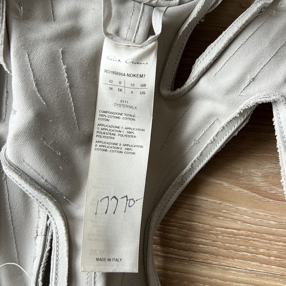 Rick Owens made Italy Oyster milk avant garde cut out Matrix statement over wear - Picture 8 of 17